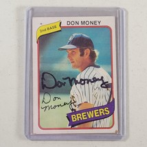 Don Money Autographed Milwaukee Brewers MLB Baseball Card #595 VTG 1980 Topps  - £8.74 GBP