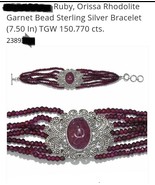 Ruby, Orissa Garnet, White Topaz Bracelet, Platenum over Sterling Silver - £298.00 GBP