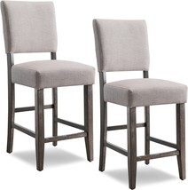 Grey Leick Upholstered Back Counter Height Barstools (2-Piece Set). - £174.19 GBP