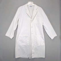 Landau Relaxed Fit Full-Length White Cotton Lab Coat Men&#39;s Sz 40 3-Pocke... - $19.35