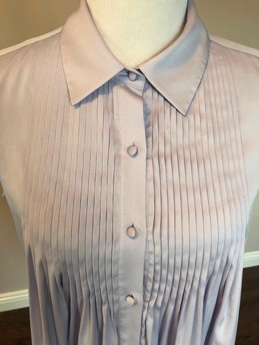 CATHERINE by Catherine Malandrino Lilac Sleeveless Pintuck Blouse SZ 6 Career  Item image 2