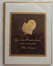 Greeting Thanksgiving Card "Good Cheer & Great Welcome Makes a Merry Feast" - $5.95