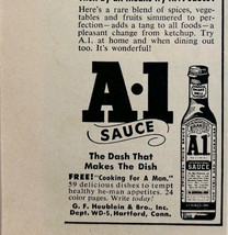 1954 A-1 Steak Sauce Dressing Advertisement Condiments G.F. Heublein DWQQ9 - $19.99