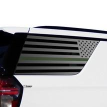 Fits Chevy Tahoe 2021 2022 Rear Window American Flag Decal Sticker Green Line - $49.99