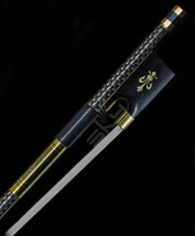 Violin Bow 4/4 Size Carbon Fiber with Gold Inlay Horse Hair Top Quality New - £71.13 GBP