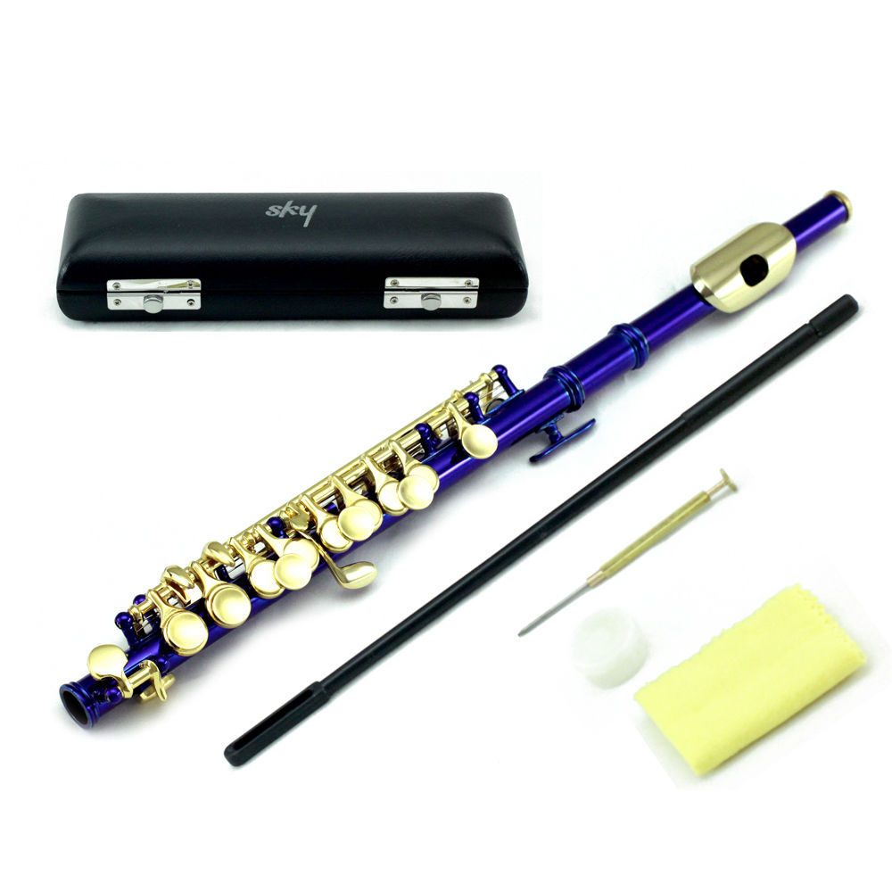HOLIDAY SALE &quot;SKY&quot; Metallic Blue Piccolo w Gold Keys Band Approved *Grea... - $129.99