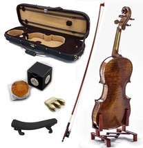 4/4 Antique Style Professional Handmade VN404 Violin Kit w Case Bow Rosin Mute  - £265.21 GBP