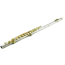 Brand New &quot;Sky&quot; Silver Plated C Foot 16 Holes Flute w 14K Gold Keys / Case - £111.28 GBP