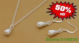 FASHION jewelry 925 Sterling Silver necklace earring set - £12.01 GBP