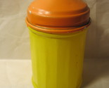 vintage 4&quot; Gemco Glass Sugar Pour w/ metal cap - Yellow / Orange - $7.50
