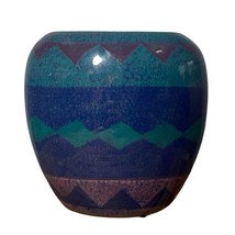 Studio Art Pottery Vohann of California Southwestern Blue Purple Green Vase MCM - £46.40 GBP