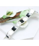 Sterling Silver Black and White Mother of Pearl Shell Bracelet 7&quot; - $67.01 CAD