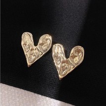 European And American Fashion Exaggerated Atmospheric Metal Heart-Shaped Earring - £7.94 GBP