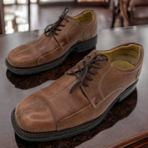 Studio Belvedere Mens Bay Bridge soft brown pebble leather lace up shoes... - $569.23 MXN