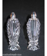 Banquet Lead Crystal Salt &amp; Pepper Set Art Deco 5 1/4&quot; Gorham? Gorgeous! - £25.10 GBP