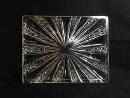 EAPG Candy Tray 7 1/2&quot; Rectangular Low Radiating Panels Buttons Stars Clear - £16.43 GBP