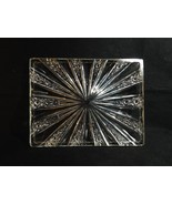 EAPG Candy Tray 7 1/2&quot; Rectangular Low Radiating Panels Buttons Stars Clear - £16.49 GBP