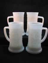 Federal Milkglass Beer Ale Stein Mug White Vintage Tavern Bar Scene Set ... - £18.39 GBP