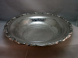International SilverPlate Serving Bowl 11&quot; Filigree Center Floral Scallo... - $29.93