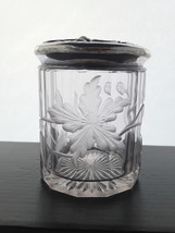 Kruth Cut Crystal Carved Intaglio Humidor Wallace Bros Silver Co Intaglio Lily - £39.92 GBP