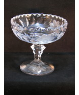 Jelly Sauce Compote Clear Cut Crystal 5&quot; D x 4 3/4 T x 1 3/4&quot; Floral &amp; L... - £13.24 GBP