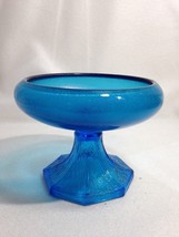 H.Northwood Antique Tree of Life Blue Stretch Glass Sm Compote Octagonal... - £27.21 GBP
