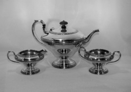 Wilcox Quality Silverplate Teapot Creamer Sugar Plain Woven Design Aladdin Style - £27.34 GBP