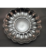 Reed Barton Holiday 13&quot; Dia Fluted Scalloped Silverplate Serving Tray &amp; ... - £18.34 GBP