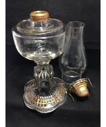 D Findlay Glass EAPG &quot;EYEWINKER&quot; Oil  Lamp Painted Base Diamonds Ornate ... - £39.92 GBP