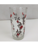 Vintage 1970s Anchor Hocking Red Climbing Roses 5.25&quot; Drinking Glass - $9.89