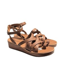 Lucky Brand Heysel Brown Strappy Ankle Strap Wedge Sandals Size 9.5 New ... - £23.74 GBP