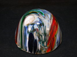 True End of Day Slag Glass Vintage Paperweight Marbled Depth of Colors Handmade - £31.38 GBP