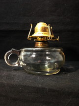 Finger Hand Lamp Oil 4 1/4&quot; Dia x 2 1/4 Pat April 10 1877 Thumb Rest Handle - £19.87 GBP