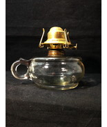 Finger Hand Lamp Oil 4 1/4&quot; Dia x 2 1/4 Pat April 10 1877 Thumb Rest Handle - £19.53 GBP