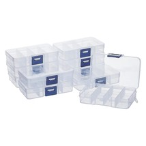 10 Pack 8 Grids Plastic Organizer Box, Clear Plastic Jewelry Dividers Bo... - £22.37 GBP