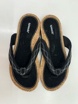 Speedo Womens Sandals Size 7 Black Flip Flops Thong Slip On Cork - $18.48