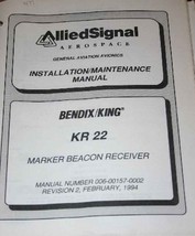 Bendix King  KR22 MB Receiver Marker BeaconMaintenance/Overhaul  Manual - £116.66 GBP
