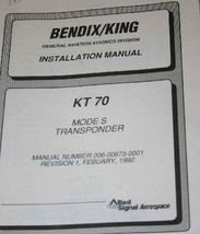 Bendix King KT70 mode S Transponder Installation Manual KT-70 XPDR - $148.50