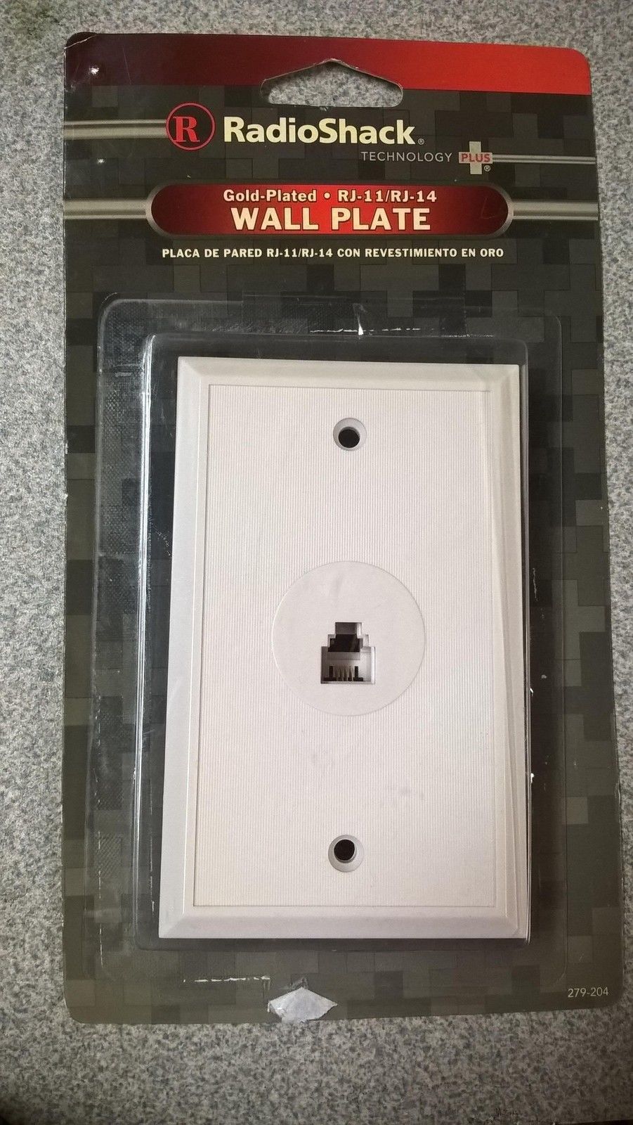 RADIO SHACK GOLD-PLATED RJ-11/RJ-14 WALL PLATE - 279-204 0204 - $4.93