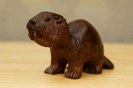 MCM Mid Century Modern Ironwood Carved Beaver Figurine Oregon State Univ... - $28.70