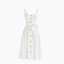 NWT J.Crew Classic Button-Front Sundress in White Cotton Poplin Shirt Dress 6 - £56.48 GBP