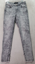 Charlie Jegging Jeans Women Size 6 Gray Denim Cotton Acid Wash Frayed Hem Pocket - £17.57 GBP