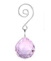 2 Hanging Natural Pink Suncatcher Crystal Ball Prism Feng Shui Drop Pendant 30mm - £5.39 GBP