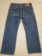 Levi&#39;s 501 Mens Button Fly Blue Jeans 36x29 Actual 33x27.5 Red Tab Made In Haiti - £19.55 GBP