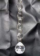 Long Chandelier Lamp Crystal Clear Faceted Hanging Ball Prism Charm Pend... - £4.45 GBP+