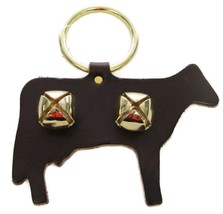 Cow Door Chime   Dark Brown Leather W/ Sleigh Bells   Amish Handmade In The Usa - $24.97