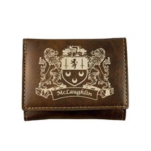 McLaughlin Irish Coat of Arms Rustic Leather Wallet - £19.89 GBP
