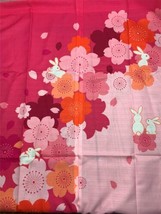 Japanese Noren Doorway Curtain Tapestry with Rabbit Pink Cherry Blossoms Sakura - £22.58 GBP