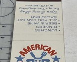 Vintage Matchbook Cover  American Steakhouse restaurant 10 Locations gmg - £9.73 GBP