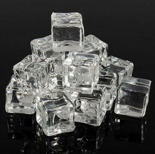 10 X Square Fake Scatter Artificial Acrylic Ice Cubes Crystal Simulation 20*20mm - £3.28 GBP